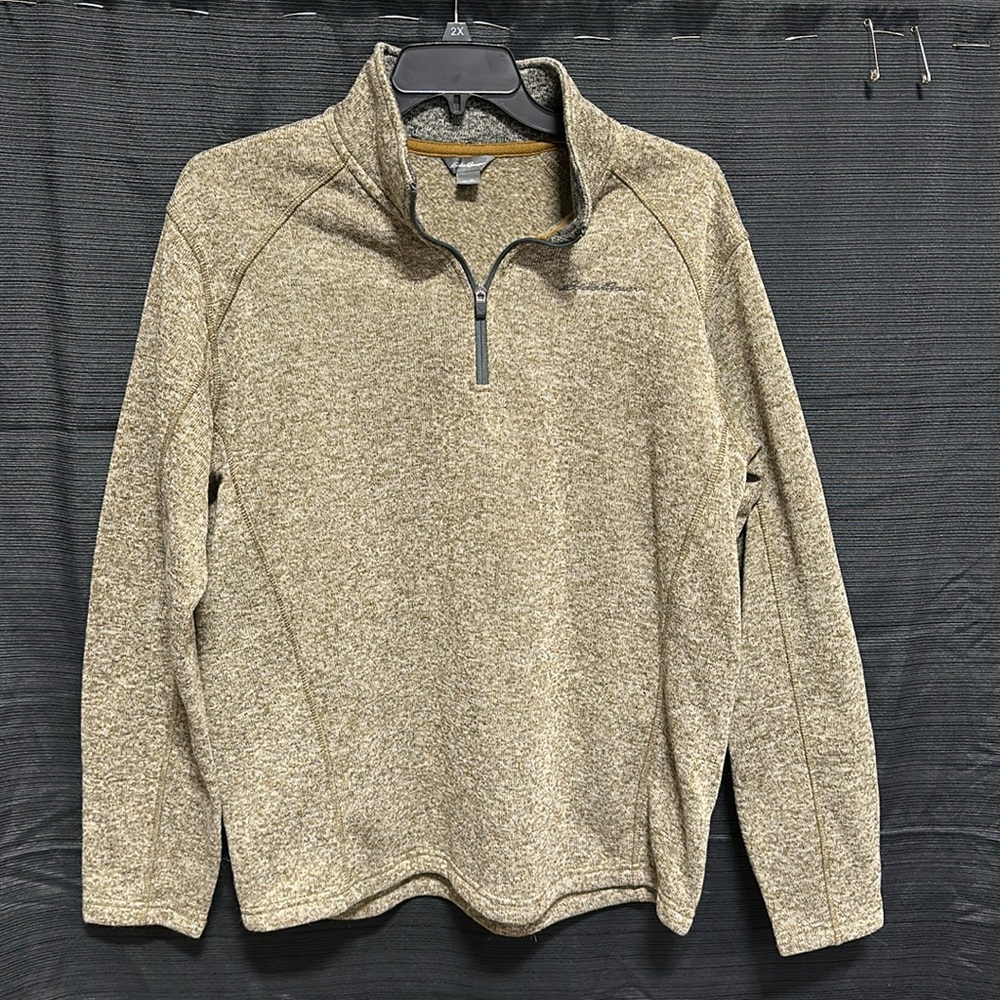 Eddie Bauer men’s tan sweater fleece 1/4-zip pullover / Size XL / Box 21-3